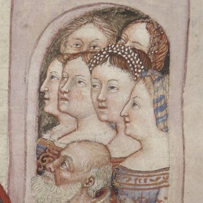 Galaad vainc les 7 frères devant le château des Pucelles (Lancelot 343, F°15v)