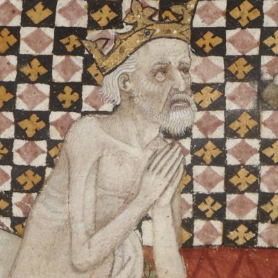 Mordrain reçoit la communion devant Perceval (Lancelot 343, F°24r)