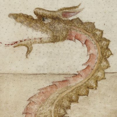 Perceval aide un lion et un lionceau contre un serpent (Lancelot 343, F°27v)