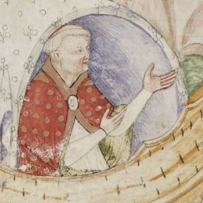 Le prud’homme vient réconforter Perceval (Lancelot 343, F°32v)