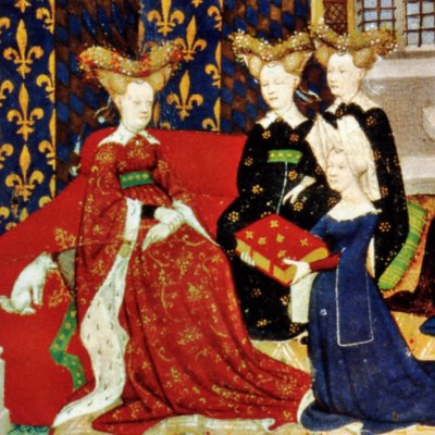 Christine de Pisan presents her book to Isabeau of Bavaria