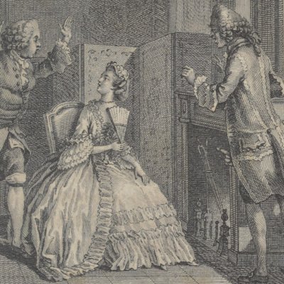 Clarisse, son oncle et Solmes (Œuvres choisies de Prévost, 1784 fig4) - Marillier