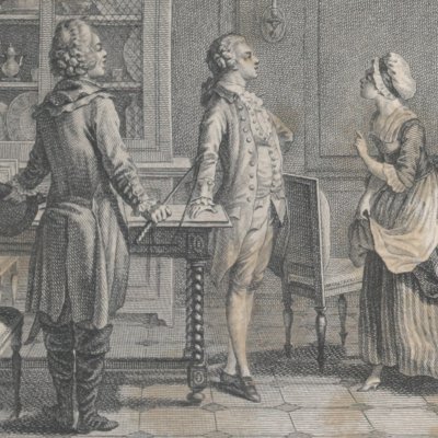 Lovelace & Tomlinson interrompus (Œuvres choisies de Prévost, 1784 fig8) - Marillier