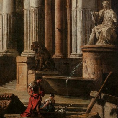 Scène imaginaire avec ruines et figures - Marco et Sebastiano Ricci