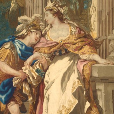 Jason reçoit de Médée l’herbe enchantée (tapisserie Ermitage) - J.-F. de Troy