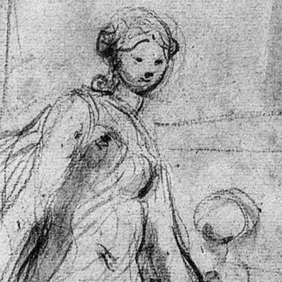 Alcine rejoint Roger au bain, avec deux angelots - Fragonard