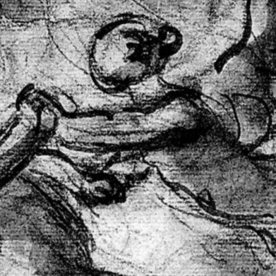 Jeune fille et ange dansant devant Roger et Alcine -Fragonard