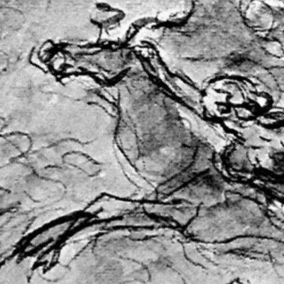 Alcine et Roger chassant dans la forêt - Fragonard