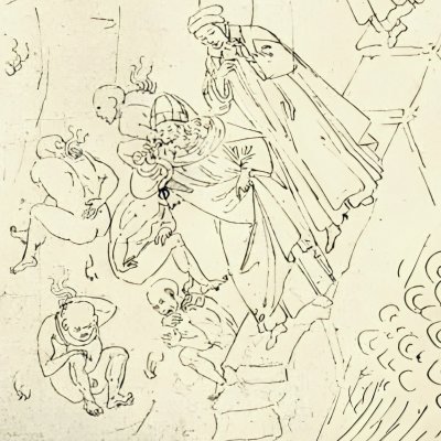 Le fleuve de sang tombe dans l’abîme (Dante Enfer ch16) - Botticelli