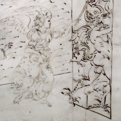 Un ange stoppe les furies aux portes de Dité (Dante Enfer ch9) - Botticelli