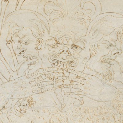 Lucifer dans la Giudecca (Dante Enfer ch34) - Botticelli