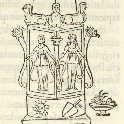 Obélisque du jardin incompréhensible (Hypnerotomachia 1499, p. 129)