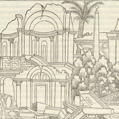 Le Temple détruit (Hypnerotomachia 1499, p. 238)