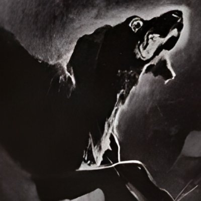 Un énorme chien noir bondit derrière Sir Henry (Baskerville 1901) - Paget
