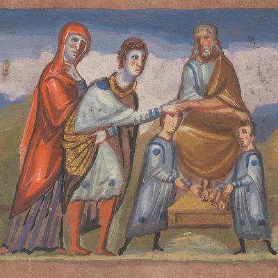 Jacob blesses Joseph's sons (Genesis of Vienna)