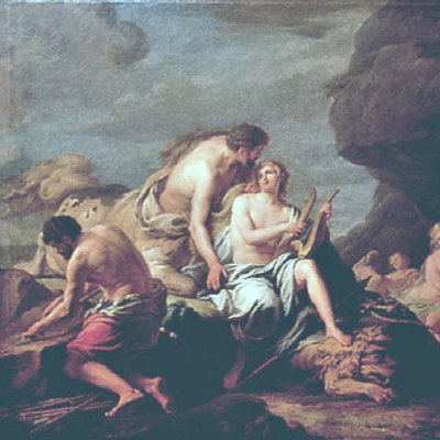 Achilles instructed in music by the centaur Chiron - Lépicié