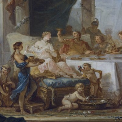 Le repas de Cléopâtre et de Marc Antoine (version de Saint-Étienne) - Natoire