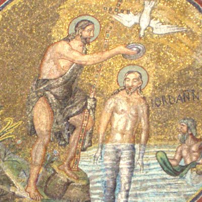 Le Baptême du Christ entouré des apôtres (Ravenne, Baptistère des Orthodoxes)