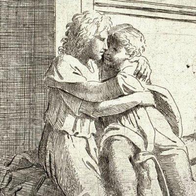 Abimelek surprend Isaac avec sa femme Rebecca - Badalocchio / Raphaël