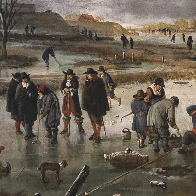 Jeux sur la glace en dehors de la ville - Aert van der Neer