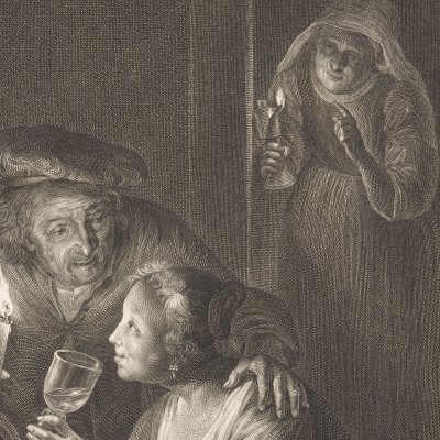 La double surprise - Beauvarlet d’après Gerrit Dou
