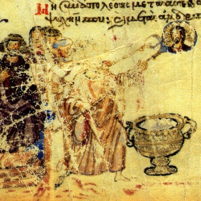Le Concile iconoclaste de 815 (Psautier Khloudov, f23v)