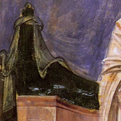 Saint Nicolas avec l’abbé Macaire et Constantin (Bible de Léon)
