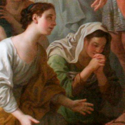 La mère et l’épouse de Coriolan le supplient d’épargner Rome - Vien