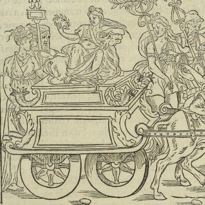 Le 1er chariot triomphant (Songe de Poliphile, 1546, F55v-56r) - Jean Goujon