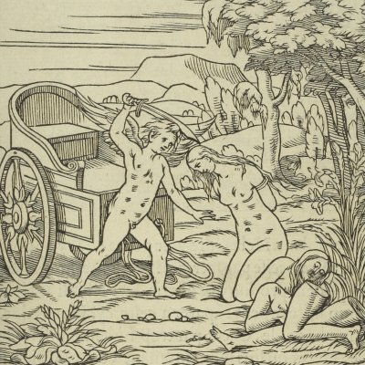 Supplice des demoiselles au chariot (S. de Poliphile, 1546, F138v) - Jean Goujon