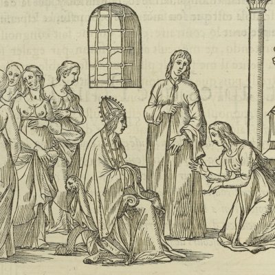 Polia devant la prieure du temple de Vénus (S. Poliphile 1546 F147v) - J. Goujon