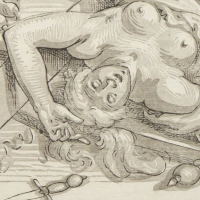 La mort (ou le viol ?) de Lucrèce - Hondius d'après Moreelse