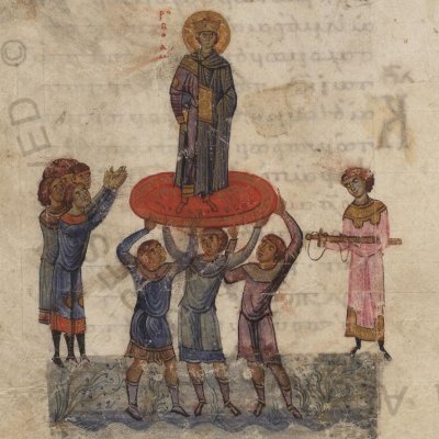 Le couronnement de Réhoboam (Livres des Rois, Vat.Gr.333, F89v)