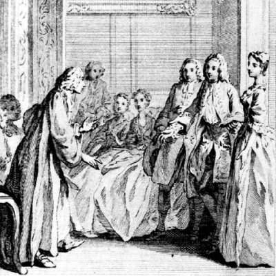 Visite de Pamela chez Mr Williams & Mr Adams (Pamela 1742, vol. 3) - Gravelot