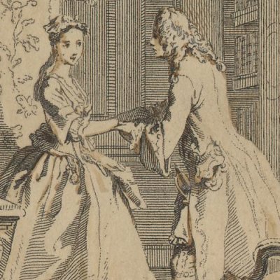 Dispute de Pamela & de M. B sur l’allaitement (Pamela 1742, vol. 4) - Gravelot