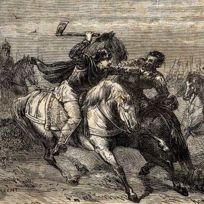 Clovis tue Alaric à Voulon (H. Martin, Hist. de France, 1886) - Yan Dargent