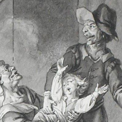 Le petit Poucet, 2e version (Dessins pour le Cabinet des fées, 1785) - Marillier