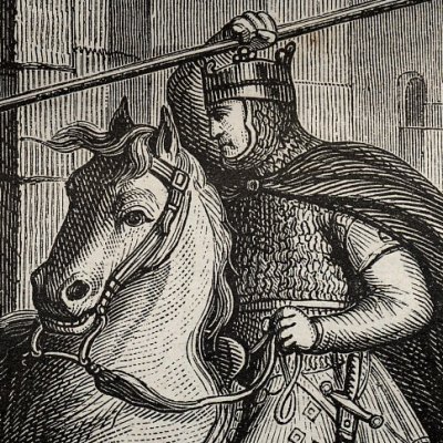 Othon darde sa lance dans la porte de Paris (H. Martin, Histoire de France, 1886) - Belin