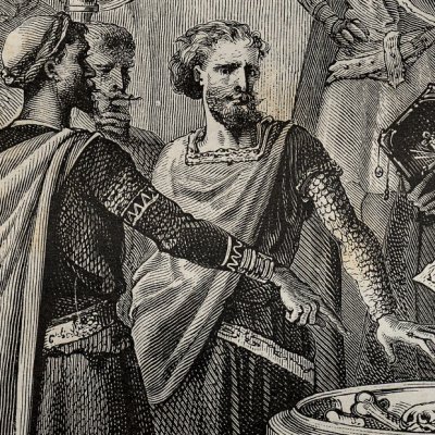 Guillaume fait jurer Harold (H. Martin, Hist. de France, 1886) - Bayard