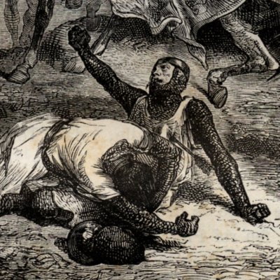 La mort de Simon de Montfort (H. Martin, Histoire de France, 1886) - Bayard