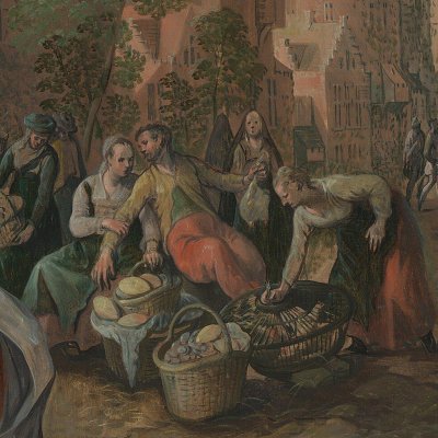 Scène de marché avec le Fils prodigue (l’Air) - Beuckelaer