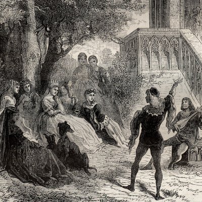 Marie de Brabant & le trouvère Adène (H. Martin, Hist. de France, 1886) - Bayard