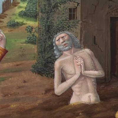 Job moqué par ses amis (Très Riches Heures du duc de Berry) - Colombe