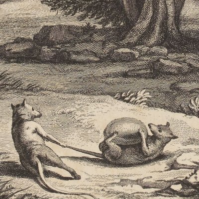 Les deux rats, le renard et l’œuf (La Fontaine, Desaint & Saillant 1755) - Oudry