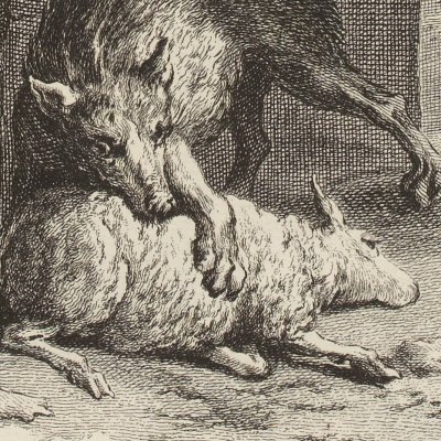 Les loups et les brebis (La Fontaine, Desaint & Saillant 1755) - Oudry