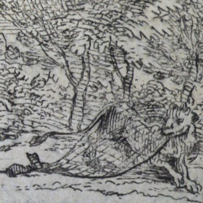 The Lion and the Rat (Fables de La Fontaine, Barbin, 1668) - Chauveau