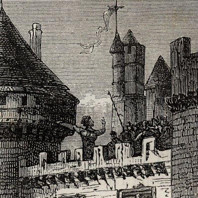 Jeanne la Flamme au château de Hennebout (H Martin Hist de Fce 1886) - Thorigny