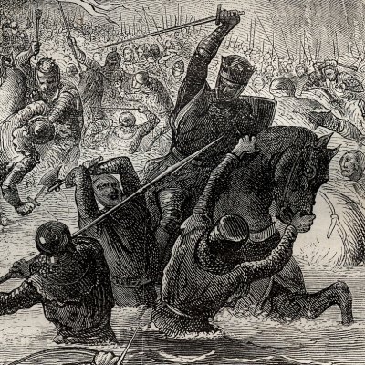 Les Anglais au gué de la Blanque-Taque (H. Martin, Histoire de France, 1886) - Bayard