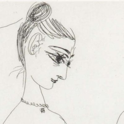 Autoportrait rêvant au cirque, avec Jacqueline en acrobate à la boule - Picasso
