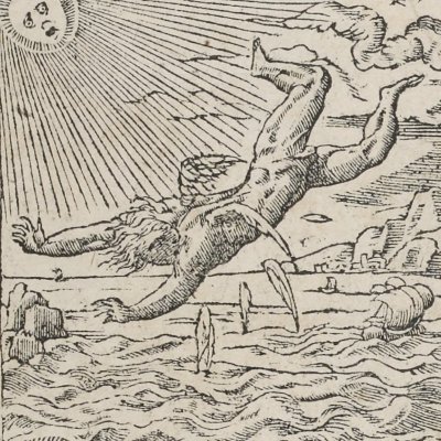 In Astrologos / Chute d’Icare (Emblèmes d’Alciat, 1551, p.113)